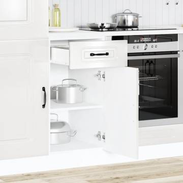 Kalmar High Gloss White Kitchen Base Cabinet - Optimised Storage