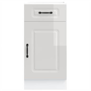 Kalmar High Gloss White Kitchen Base Cabinet - Optimised Storage