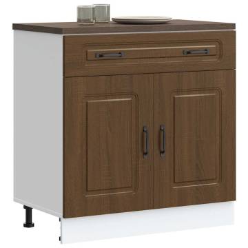 Kalmar Brown Oak Kitchen Base Cabinet - Durable & Stylish Storage