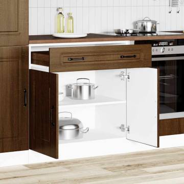 Kalmar Brown Oak Kitchen Base Cabinet - Durable & Stylish Storage