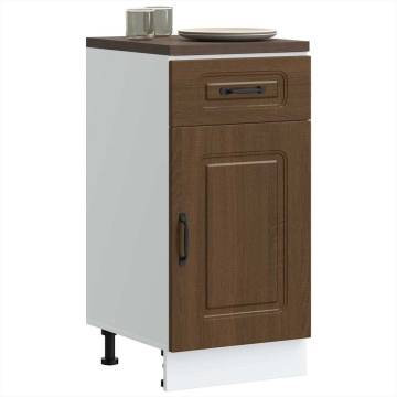 Kalmar Brown Oak Kitchen Base Cabinet | Durable & Space-Saving