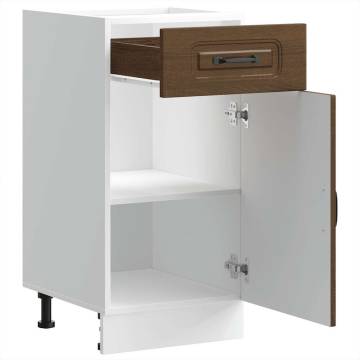 Kalmar Brown Oak Kitchen Base Cabinet | Durable & Space-Saving