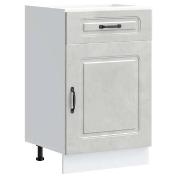 Kitchen Base Cabinet Kalmar Concrete Grey | HipoMarket UK