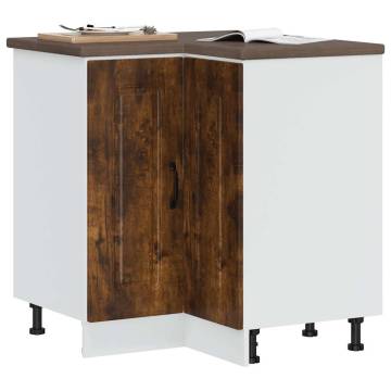 Kalmar Kitchen Corner Base Cabinet - Smoked Oak & Durable Design