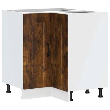 Kalmar Kitchen Corner Base Cabinet - Smoked Oak & Durable Design