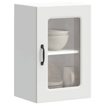 Kalmar White Kitchen Wall Cabinet with Glass Door | Hipo Market