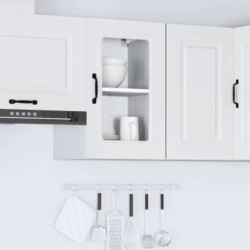 Kalmar White Kitchen Wall Cabinet with Glass Door | Hipo Market