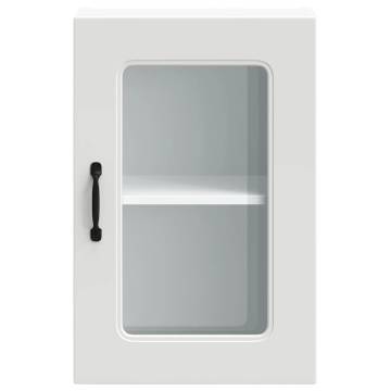 Kalmar White Kitchen Wall Cabinet with Glass Door | Hipo Market