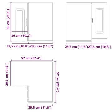 Kalmar Grey Sonoma Kitchen Wall Corner Cabinet - Optimise Space