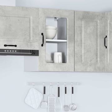 Kalmar Concrete Grey Kitchen Wall Cabinet with Glass Door