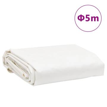 Tarpaulin White Ø 5 m 650 g/m² - Heavy-Duty Waterproof Cover