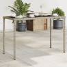 Garden Table with Glass Top - Grey Poly Rattan | 115x54x74 cm