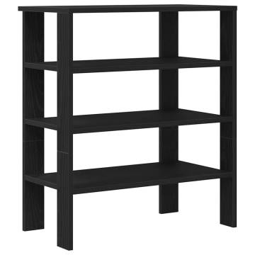 Elegant Black Shoe Rack - 61x32x70 cm Engineered Wood