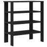 Elegant Black Shoe Rack - 61x32x70 cm Engineered Wood