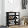 Elegant Black Shoe Rack - 61x32x70 cm Engineered Wood