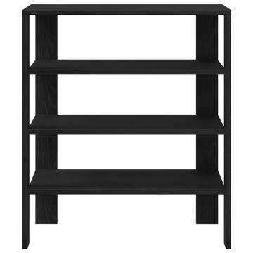 Elegant Black Shoe Rack - 61x32x70 cm Engineered Wood