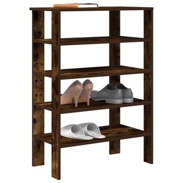 Shoe Rack Smoked Oak - Space-Saving Storage Solution