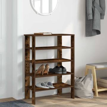 Shoe Rack Smoked Oak - Space-Saving Storage Solution