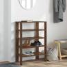 Brown Oak Shoe Rack - Engineered Wood, 61x32x87.5 cm