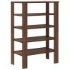 Brown Oak Shoe Rack - Engineered Wood, 61x32x87.5 cm