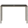 Garden Table with Glass Top - Grey Poly Rattan | 115x54x74 cm