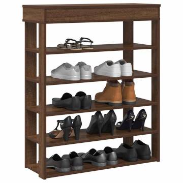 Elegant Brown Oak Shoe Rack - 80x30x98 cm | Hipomarket