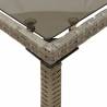 Garden Table with Glass Top - Grey Poly Rattan | 115x54x74 cm