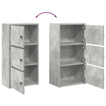 Stylish Concrete Grey Bookcase – 40x24x77 cm | HipoMarket