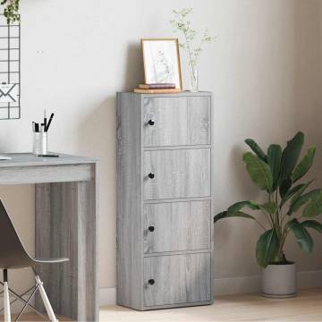 Stylish Grey Sonoma Bookcase - 40x24x102 cm Engineered Wood