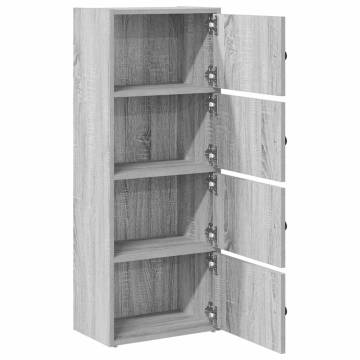 Stylish Grey Sonoma Bookcase - 40x24x102 cm Engineered Wood