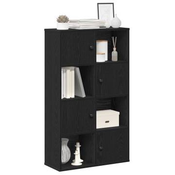 Stylish Black Oak Bookcase - 60x24x101.5 cm | HipoMarket