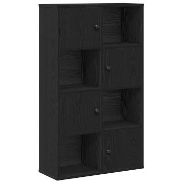 Stylish Black Oak Bookcase - 60x24x101.5 cm | HipoMarket