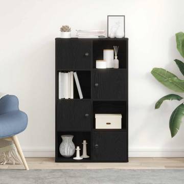 Stylish Black Oak Bookcase - 60x24x101.5 cm | HipoMarket