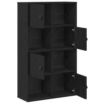 Stylish Black Oak Bookcase - 60x24x101.5 cm | HipoMarket