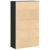 Stylish Black Oak Bookcase - 60x24x101.5 cm | HipoMarket