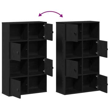 Stylish Black Oak Bookcase - 60x24x101.5 cm | HipoMarket