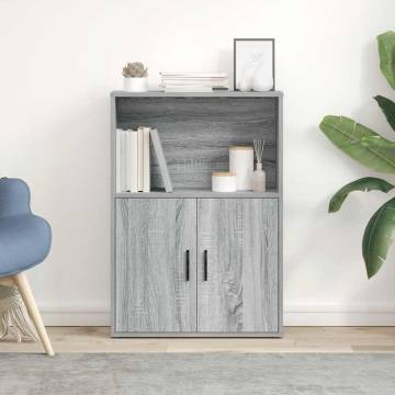 Stylish Grey Sonoma Bookcase - 60x24x85 cm - Durable Design