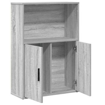 Stylish Grey Sonoma Bookcase - 60x24x85 cm - Durable Design