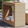 Garden Side Table with Wooden Top Beige 100x40x75 cm Poly Rattan Colour beige Size 100 x 40 x 75 cm Quantity in Package 1 