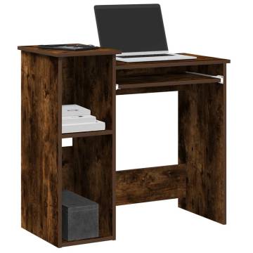 Desk with Shelves Smoked Oak - Versatile & Durable | HipoMarket