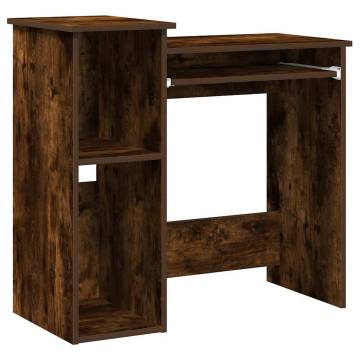 Desk with Shelves Smoked Oak - Versatile & Durable | HipoMarket