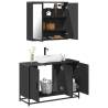  2 Piece Bathroom Furniture Set Black Engineered Wood Colour black Number of 1 