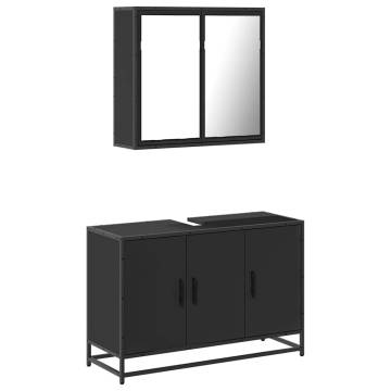 2 Piece Black Bathroom Furniture Set | Stylish & Durable