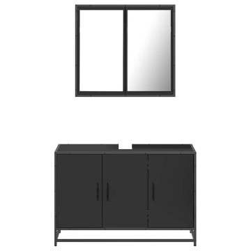 2 Piece Black Bathroom Furniture Set | Stylish & Durable