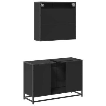 2 Piece Black Bathroom Furniture Set | Stylish & Durable