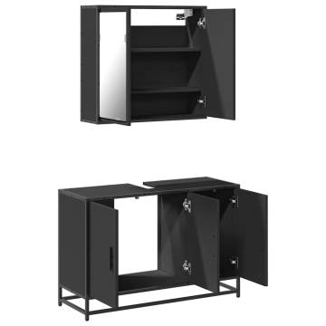 2 Piece Black Bathroom Furniture Set | Stylish & Durable