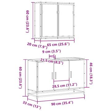 2 Piece Black Bathroom Furniture Set | Stylish & Durable