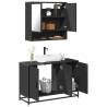  2 Piece Bathroom Furniture Set Black Engineered Wood Colour black Number of 1 