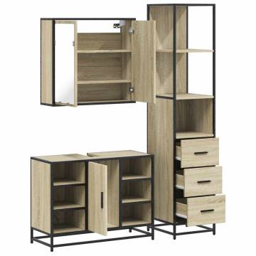 3 Piece Bathroom Furniture Set - Sonoma Oak Finish