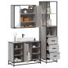  3 Piece Bathroom Furniture Set Grey Sonoma Engineered Wood Colour grey sonoma Number of 1 